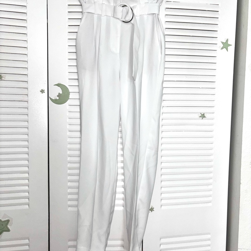 Express White Jumpsuit with Clean-Cut Design